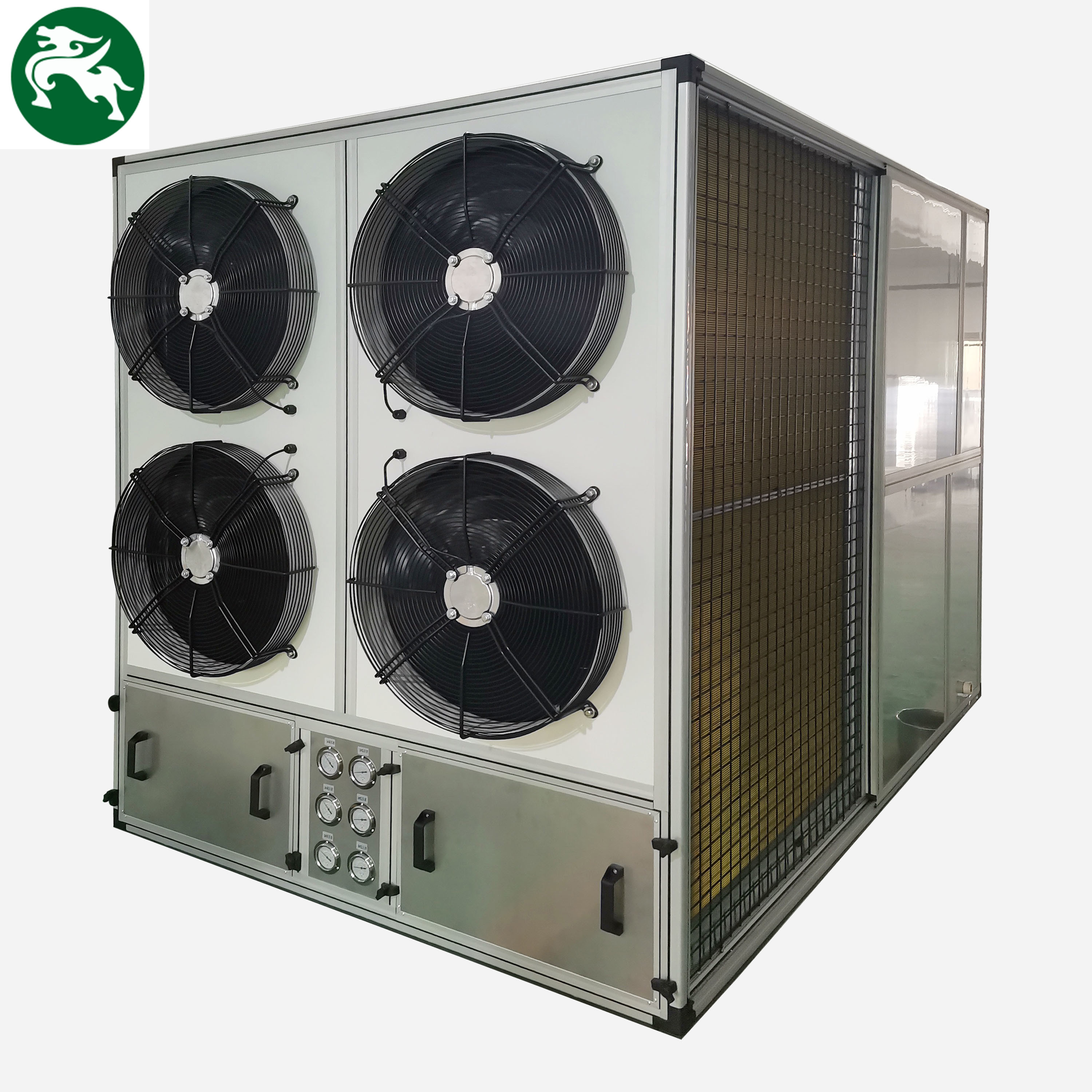Unidad AHU de acero inoxidable Unidad envasada en el techo para áreas anticorrosión con cuatro ventiladores