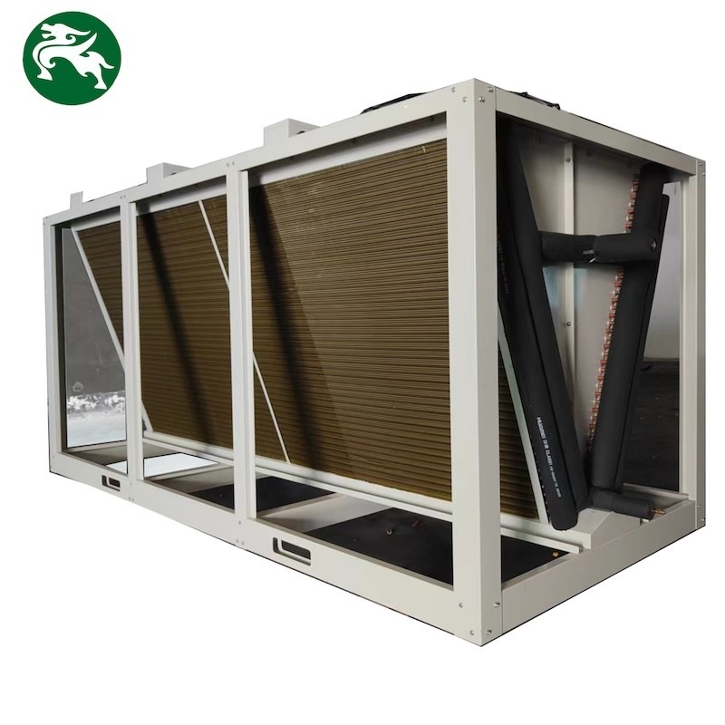 Ahorro energético V tipo refrigerador seco HVAC para la sala de datos Disposición de calor con tres ventiladores